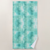 Serviette De Plage Sirène de menthe d'argent (Devant)