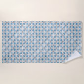 Serviette De Plage Sirène de Parties scintillant en argent Turquoise  (Devant)