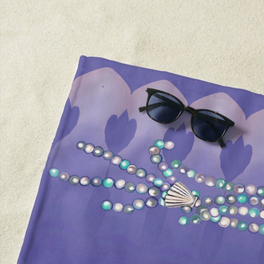 Serviette De Plage Sirène d'océan violet (En situation)