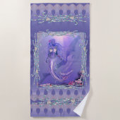 Serviette De Plage Sirène d'océan violet (Devant)