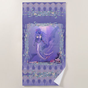 Serviette De Plage Sirène d'océan violet