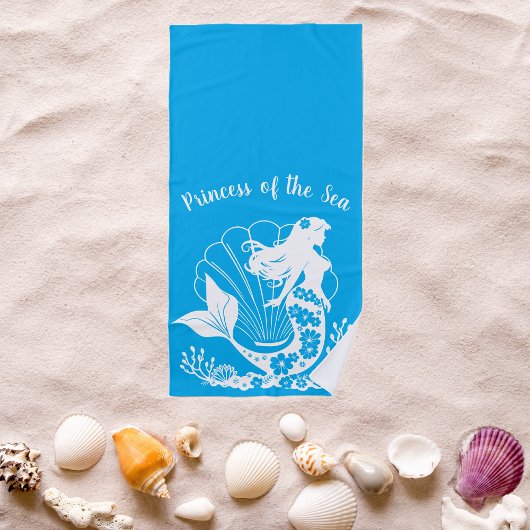 Serviette De Plage Sirène hawaïenne Princesse du bleu clair de mer