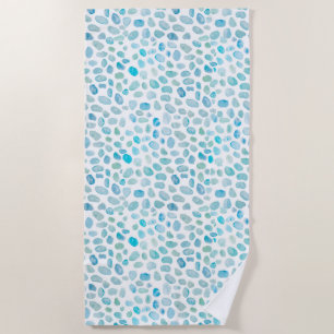 Serviette De Plage Sirène Motif Turquoise en verre de mer