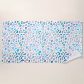 Serviette De Plage Sirène Motif Turquoise en verre de mer (Devant)