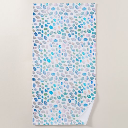 Serviette De Plage Sirène Motif Turquoise en verre de mer (Devant)