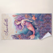 Serviette De Plage Sirène personnalisée (Devant)