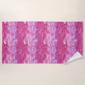 Serviette De Plage Sirène rose à étincelles (Devant)