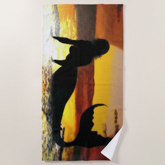 Serviette De Plage Sirène Sundown (Devant)