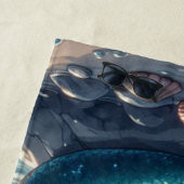 Serviette De Plage Sirène sur la plage la nuit (En situation)