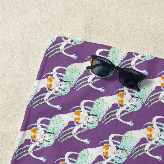 Serviette De Plage Sirènes avec Dreadlocks Thunder_Cove (En situation)