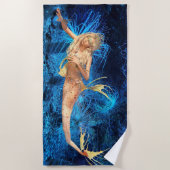 Serviette De Plage Sirènes d'océan modernes (Devant)
