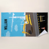 Serviette De Plage Site des camions de construction de camions d'exca (Devant)