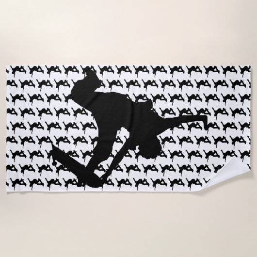 Serviette De Plage Skateboard Skateboard Skateboard Silhouette (Devant)