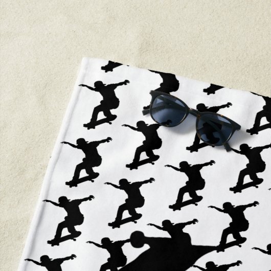 Serviette De Plage Skateboard Skateboard Skateboard Silhouette (En situation)