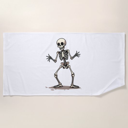Serviette De Plage Skeleton Doing Dab - Drôle Halloween Dance Shi (Devant)