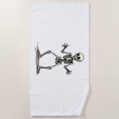 Serviette De Plage Skeleton Doing Dab - Drôle Halloween Dance Shi (Devant)