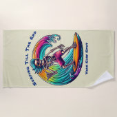 Serviette De Plage Skeleton Surfer En Vague (Devant)