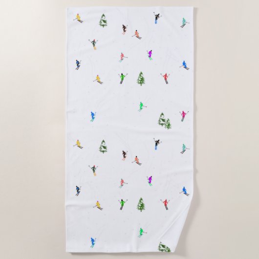 Serviette De Plage Ski alpin d'hiver Ski Ski Ski Motif (Devant)