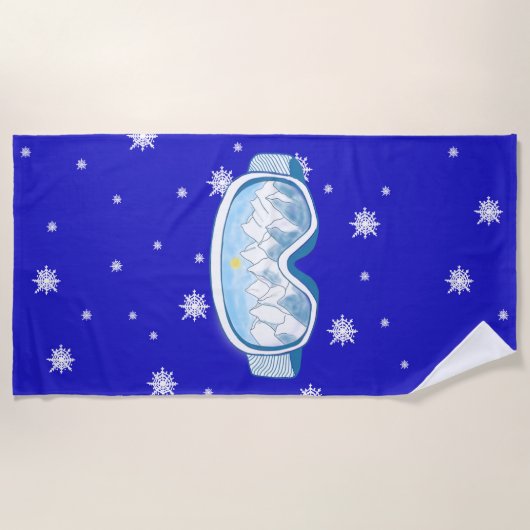 Serviette De Plage Ski Goggers Snowflake Dance (Devant)