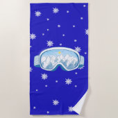 Serviette De Plage Ski Goggers Snowflake Dance (Devant)