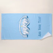 Serviette De Plage Ski Goggings Avec Réflexions Alpines Personnalisée (Devant)