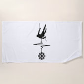 Serviette De Plage Ski - Ski Heartbeat (Devant)