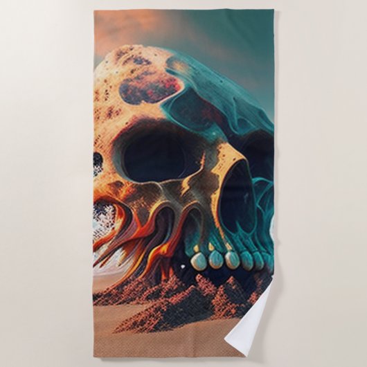 Serviette De Plage Skull on the beach (Devant)
