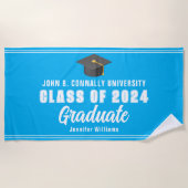 Serviette De Plage Sky Blue White Graduate 2025 Graduation Keepouse (Devant)