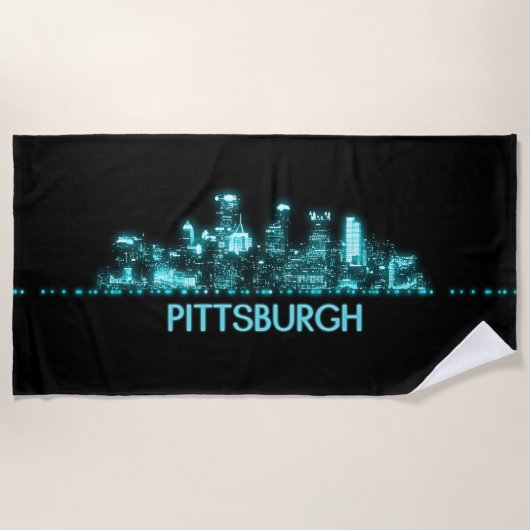 Serviette De Plage Skyline de Pittsburgh (Devant)