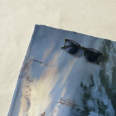 Serviette De Plage Sleigh Père Noël à cheval de Noël (En situation)