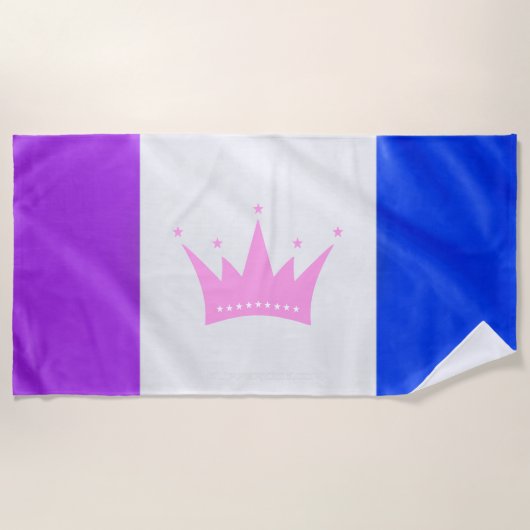 Serviette De Plage SlipperyJoe glisser le drapeau de la fierté violet (Devant)