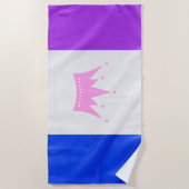 Serviette De Plage SlipperyJoe glisser le drapeau de la fierté violet (Devant)