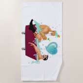 Serviette De Plage SlipperyJoe's deux gays hommes aiment la baignoire (Devant)