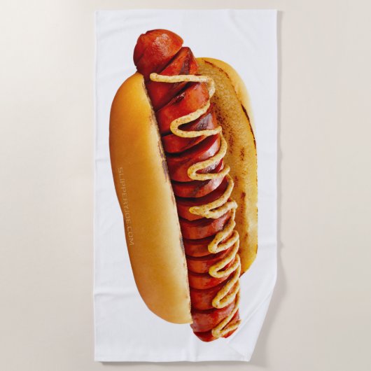 Serviette De Plage SlipperyJoe's Hotdog viande hachée grill (Devant)