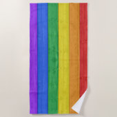 Serviette De Plage SlipperyJoe's orgueil drapeau en bois horizontal a (Devant)