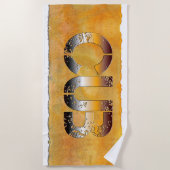 Serviette De Plage SlipperyJoe's petit ours mot orange-brun pro (Devant)