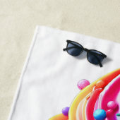 Serviette De Plage SlipperyJoe's vibrante crème glacée cone classique (En situation)