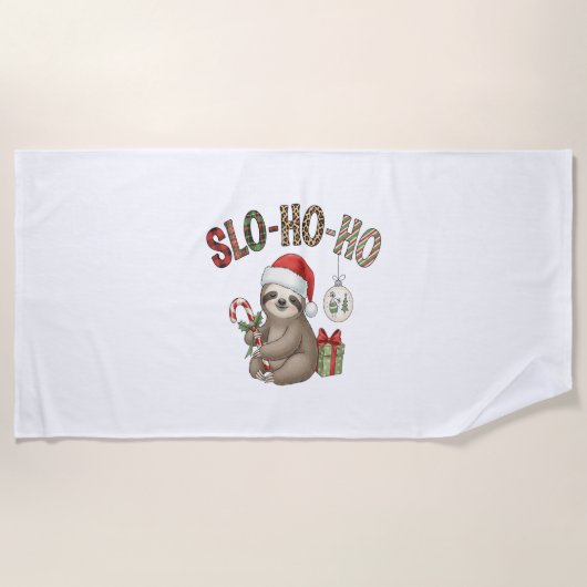 Serviette De Plage Slo Ho Ho Xmas Sloth (Devant)