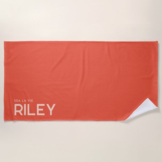 Serviette de plage Slogan personnalisée Sunset Ora (Devant)