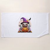 Serviette De Plage Sloth Casquette rose Halloween (Devant)