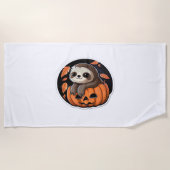 Serviette De Plage Sloth citrouille Halloween autocollant Surdimensio (Devant)