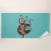 Serviette De Plage Sloth et Steady (Devant)