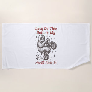 Serviette De Plage Sloth Faisons ça avant que mon anxiété ne s'instal