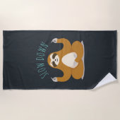 Serviette De Plage Sloth in Lotus Yoga Pose "Ralentir" (Devant)