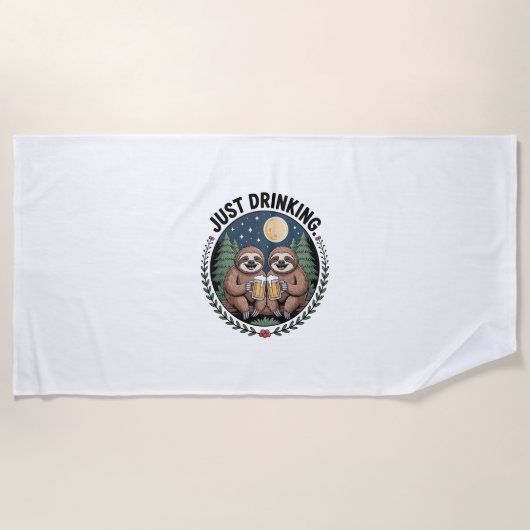 Serviette De Plage Sloth Randonnée avec l'équipe de boisson (Devant)