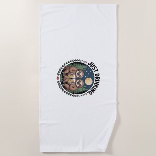Serviette De Plage Sloth Randonnée avec l'équipe de boisson (Devant)