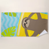 Serviette De Plage "Sloth Relaxant"  (Devant)