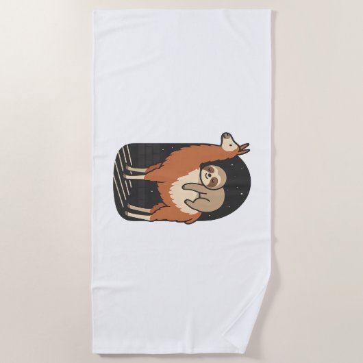 Serviette De Plage Sloth Riding Llama (Devant)