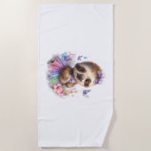 Serviette De Plage Sloth Shirt Safari Rainbow Summer (Devant)