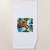 Serviette De Plage Sloth T-Shirt - Ne t'inquiète pas Je viens (Devant)